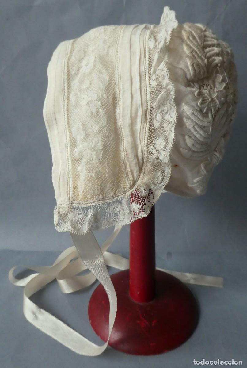 Antig&uuml;edades: ANTIGUO GORRO DE ENCAJE PPIO.S.XX - Foto 2