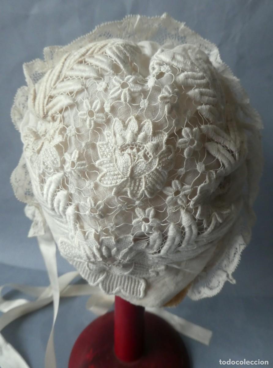 Antig&uuml;edades: ANTIGUO GORRO DE ENCAJE PPIO.S.XX - Foto 9