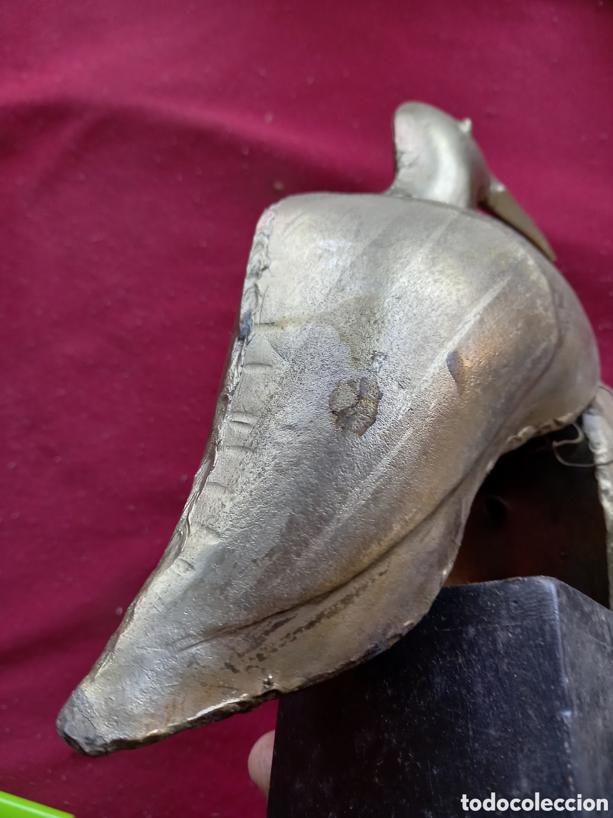 Antig&uuml;edades: PAREJA DE PALOMAS METAL Y MADERA - Foto 6