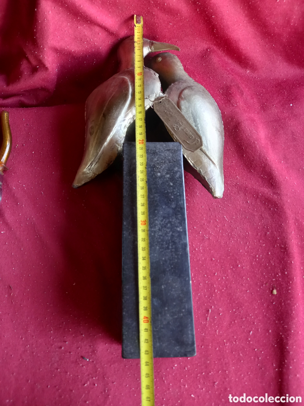 Antig&uuml;edades: PAREJA DE PALOMAS METAL Y MADERA - Foto 11