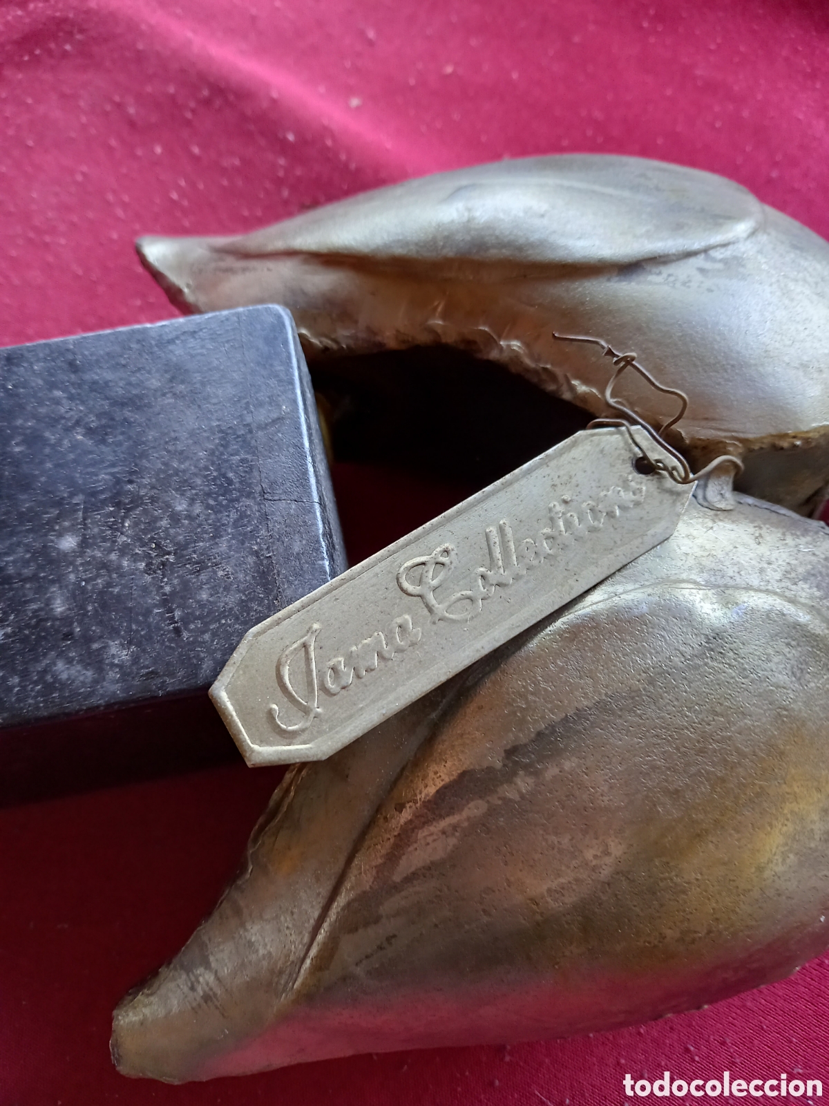 Antig&uuml;edades: PAREJA DE PALOMAS METAL Y MADERA - Foto 12