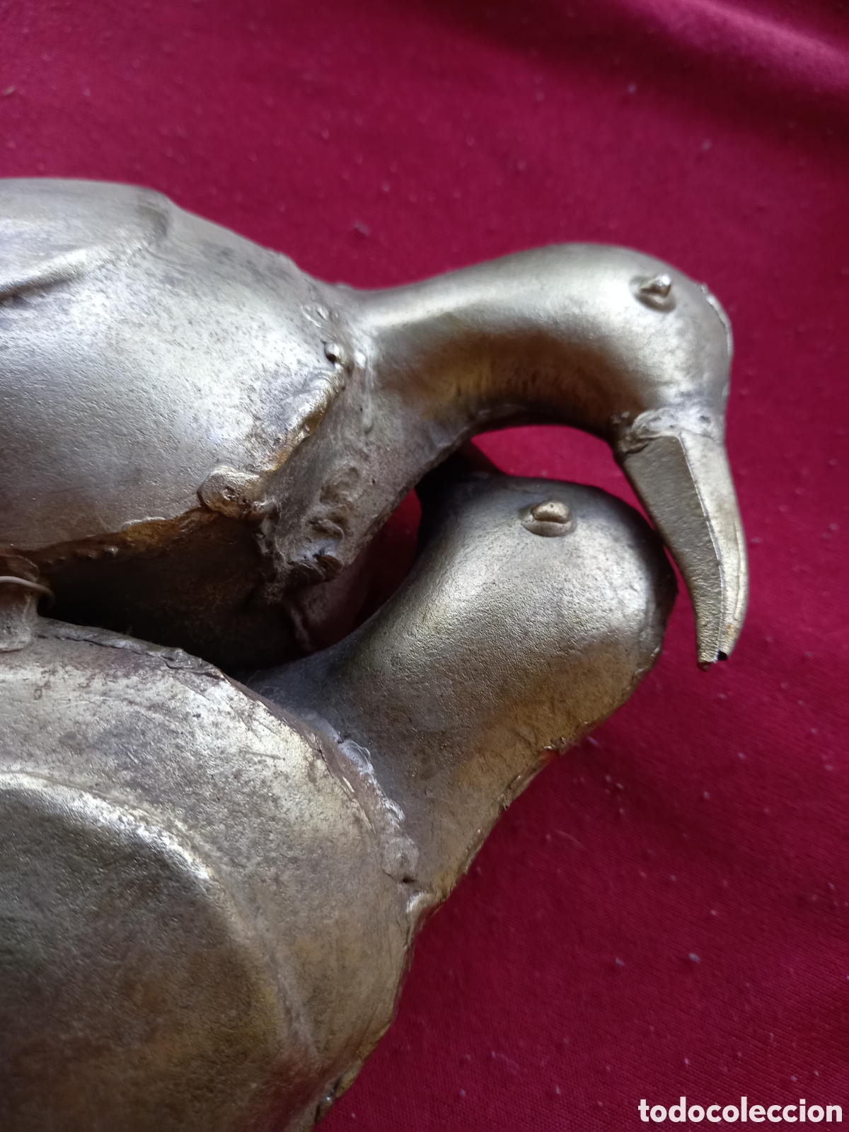 Antig&uuml;edades: PAREJA DE PALOMAS METAL Y MADERA - Foto 13