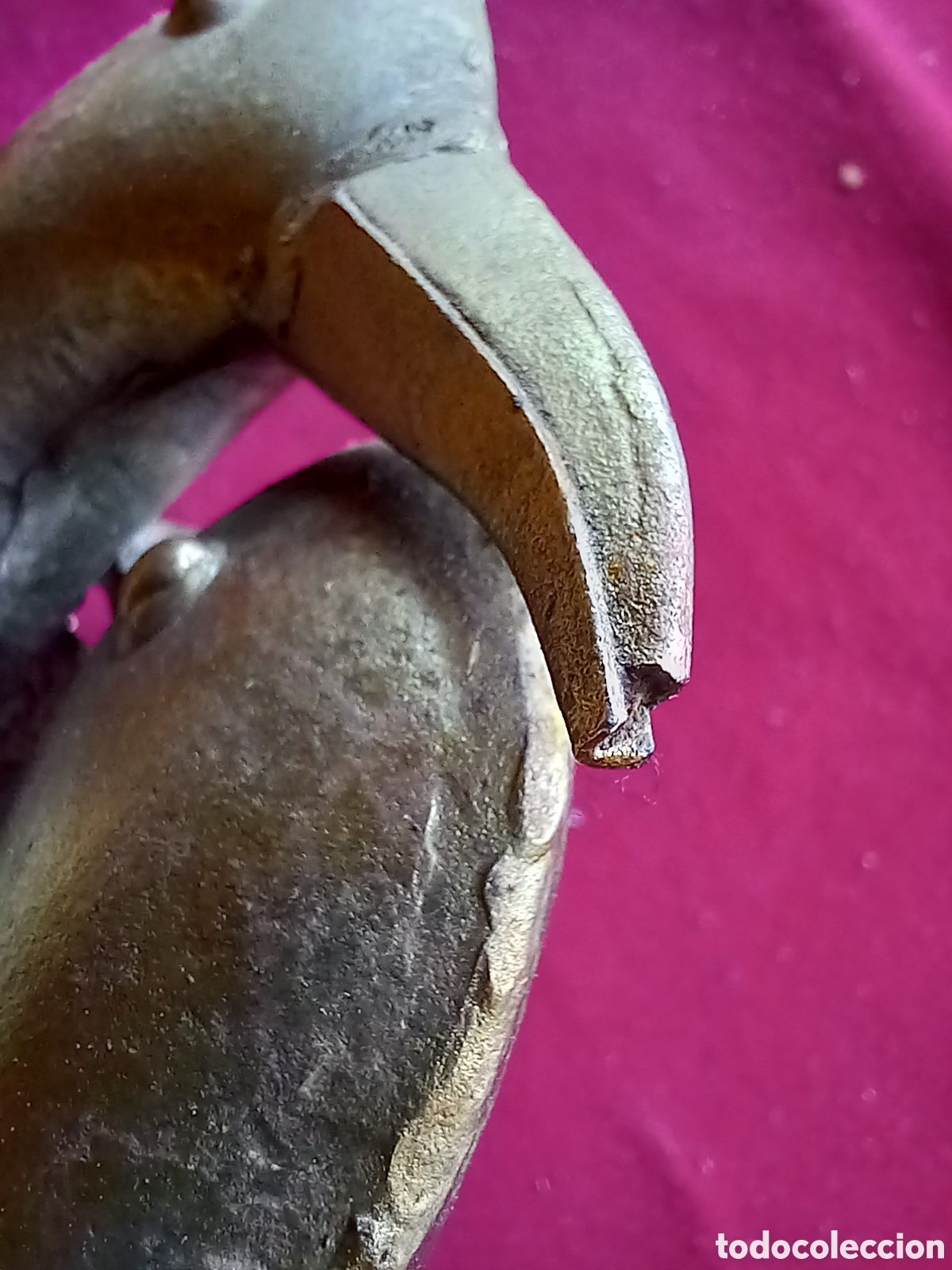 Antig&uuml;edades: PAREJA DE PALOMAS METAL Y MADERA - Foto 14