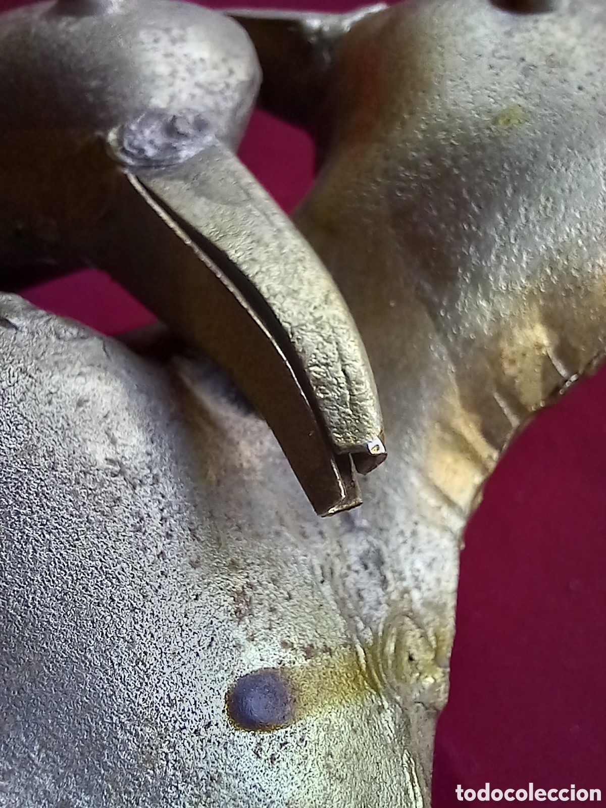 Antig&uuml;edades: PAREJA DE PALOMAS METAL Y MADERA - Foto 15