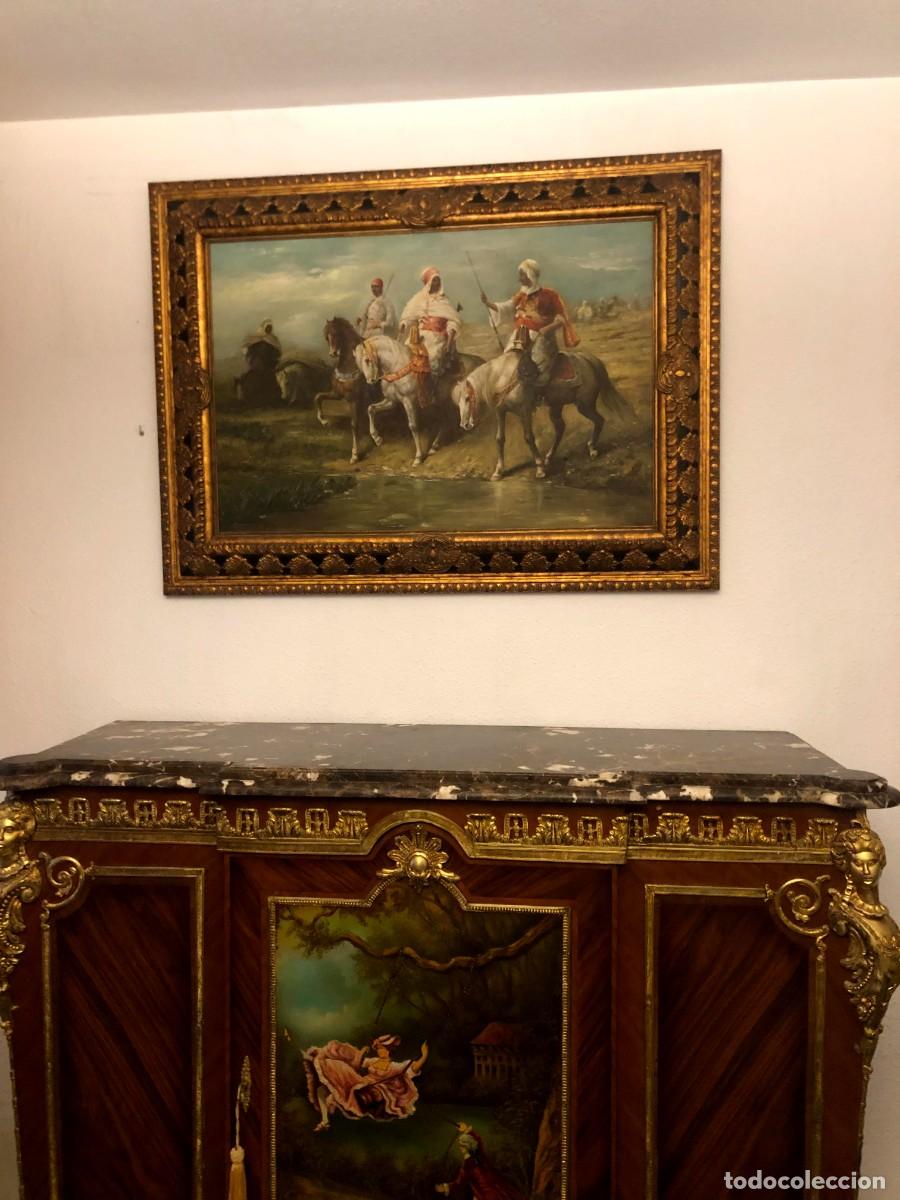 Antig&uuml;edades: C&oacute;moda en bronce marqueter&iacute;a y m&aacute;rmol con pintura - Foto 26