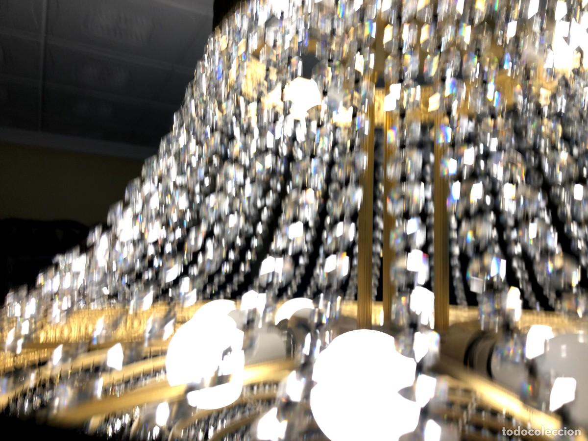 Antig&uuml;edades: Espectacular l&aacute;mpara de bronce dorado y cristal - Foto 13