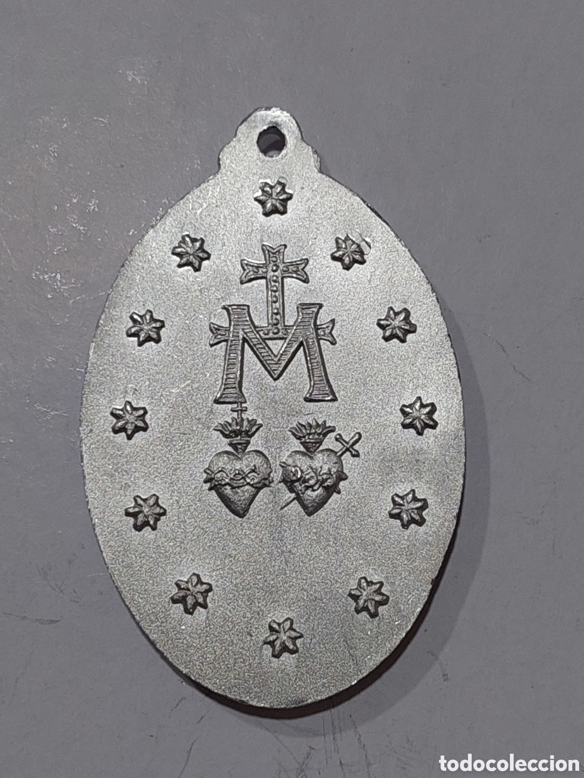 Antig&uuml;edades: Medalla Virgen Mar&iacute;a . Aluminio - Foto 3