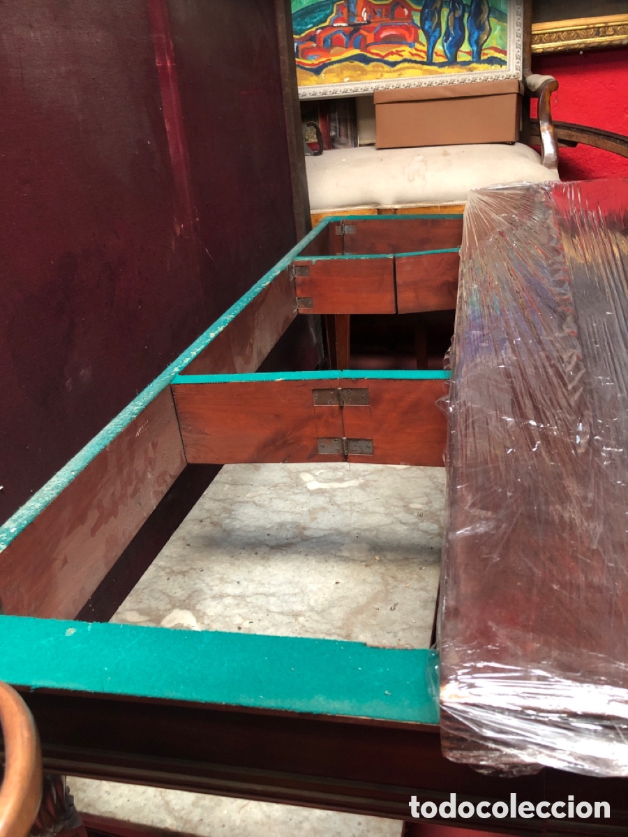 Antig&uuml;edades: G Gran mesa de libro en caoba. - Foto 24