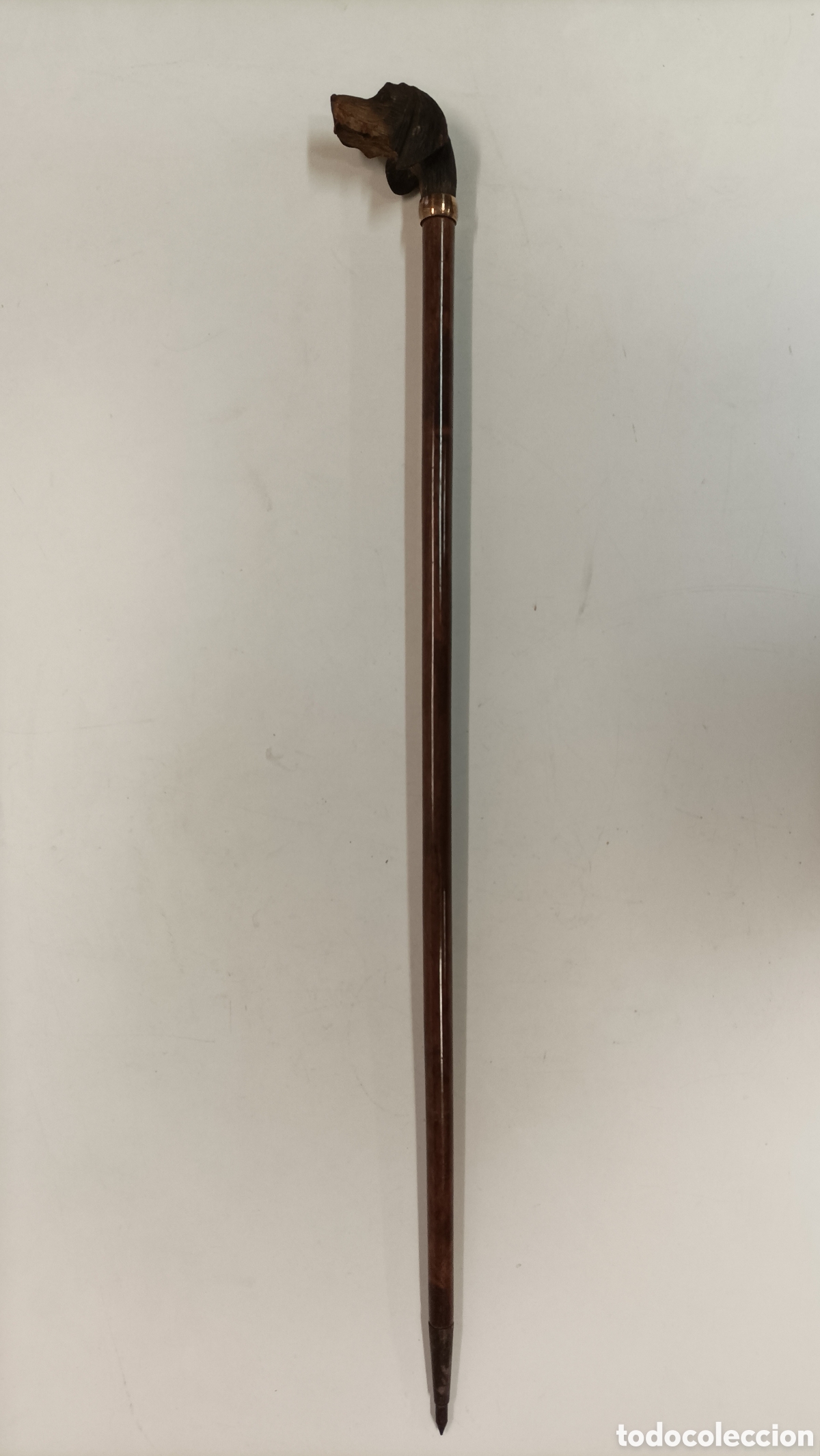 Antig&uuml;edades: Bast&oacute;n perro oro 18ct GP - Foto 3