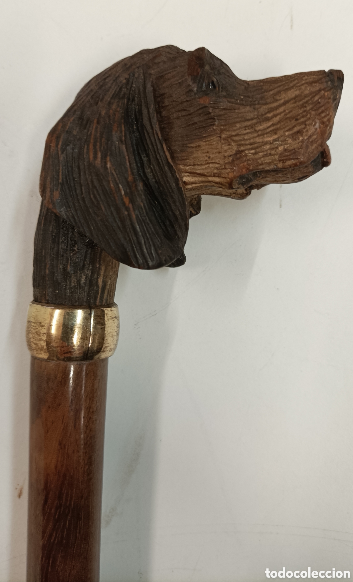 Antig&uuml;edades: Bast&oacute;n perro oro 18ct GP - Foto 1
