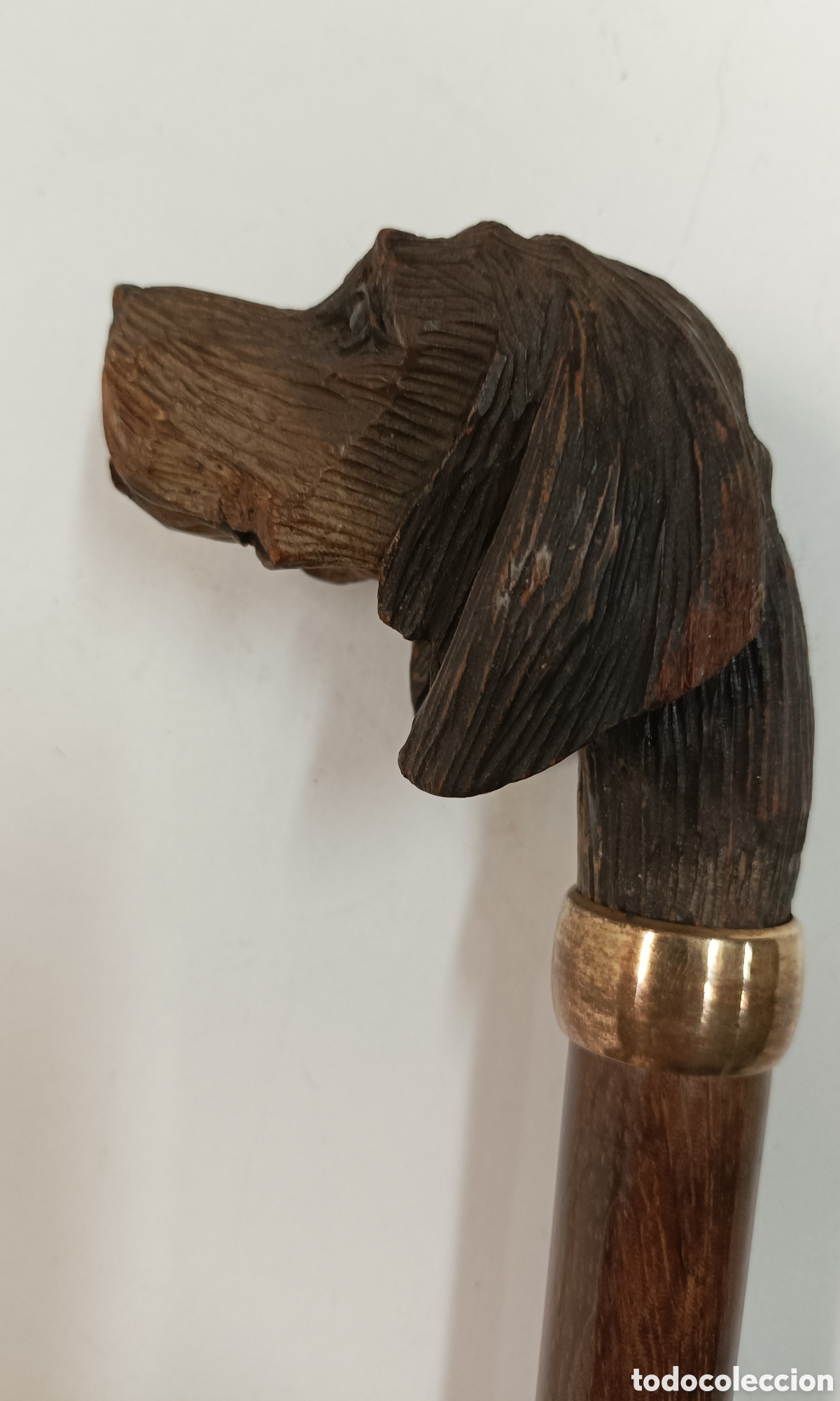 Antig&uuml;edades: Bast&oacute;n perro oro 18ct GP - Foto 6
