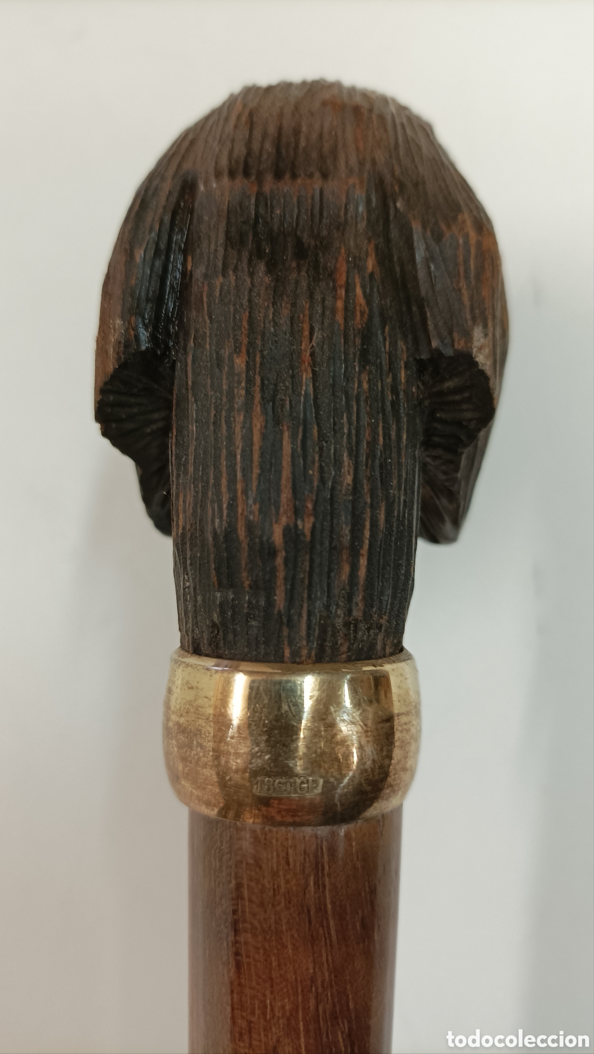 Antig&uuml;edades: Bast&oacute;n perro oro 18ct GP - Foto 7