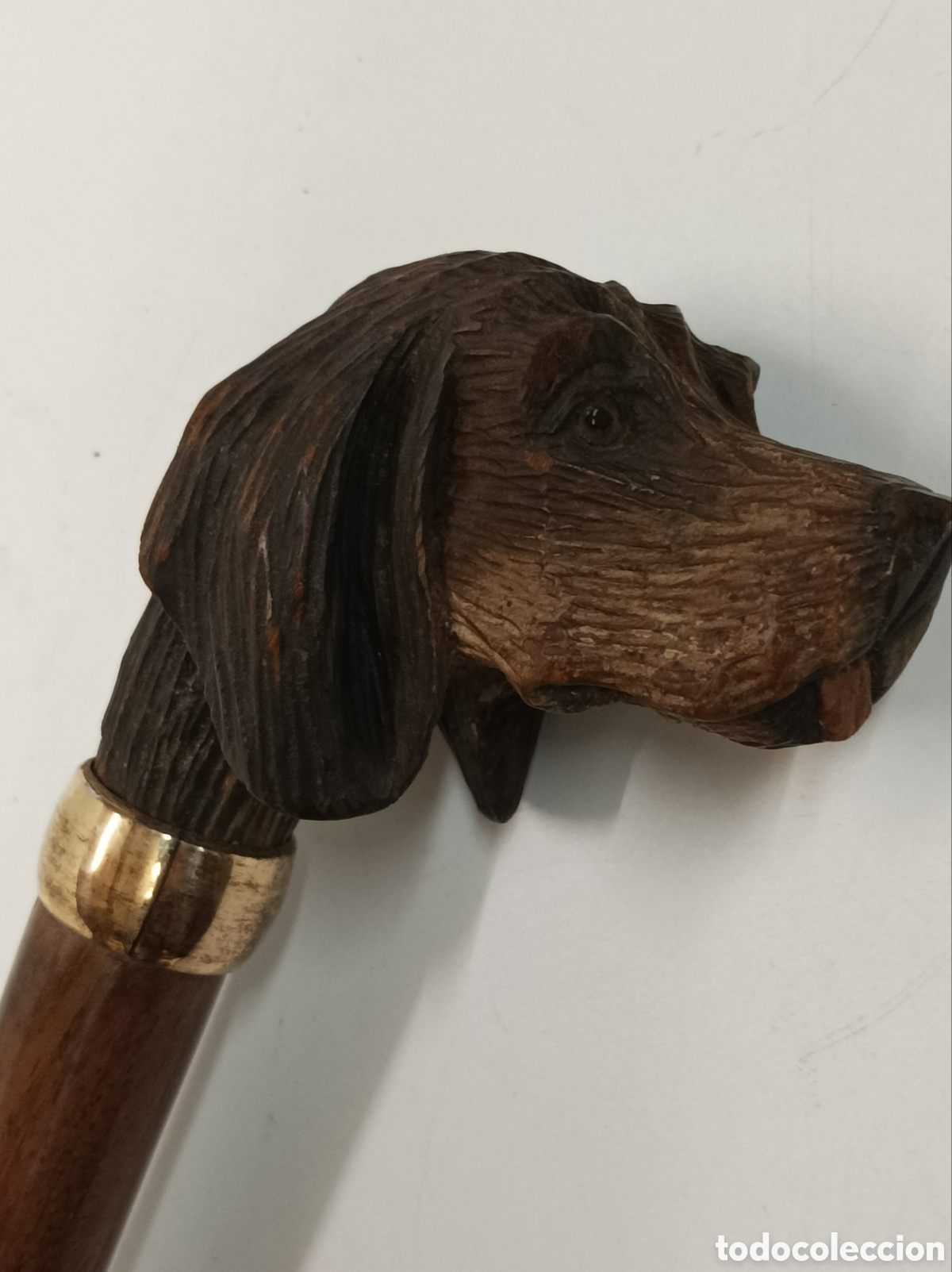 Antig&uuml;edades: Bast&oacute;n perro oro 18ct GP - Foto 9