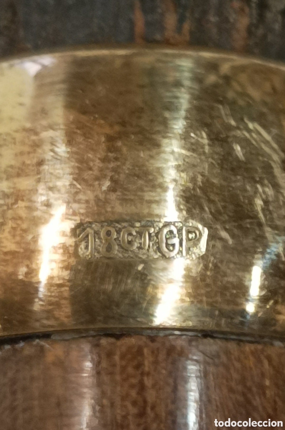 Antig&uuml;edades: Bast&oacute;n perro oro 18ct GP - Foto 8
