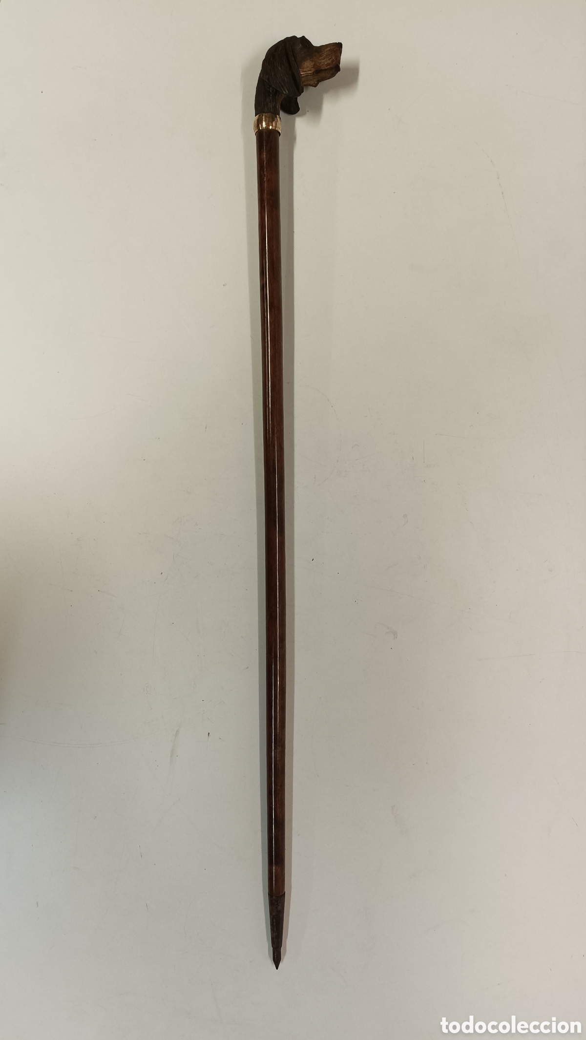 Antig&uuml;edades: Bast&oacute;n perro oro 18ct GP - Foto 2