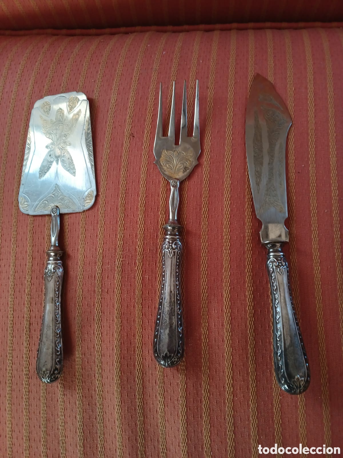 Antiquit&auml;ten: Precioso conjunto de cubiertos labrados de alpaca labrada,1930