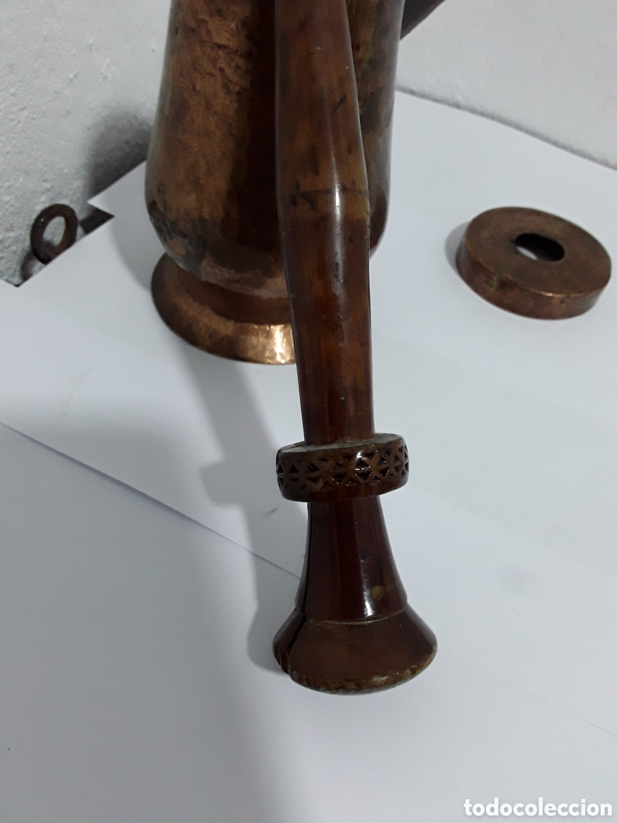 Antig&uuml;edades: Chocolatera de cobre - Foto 3