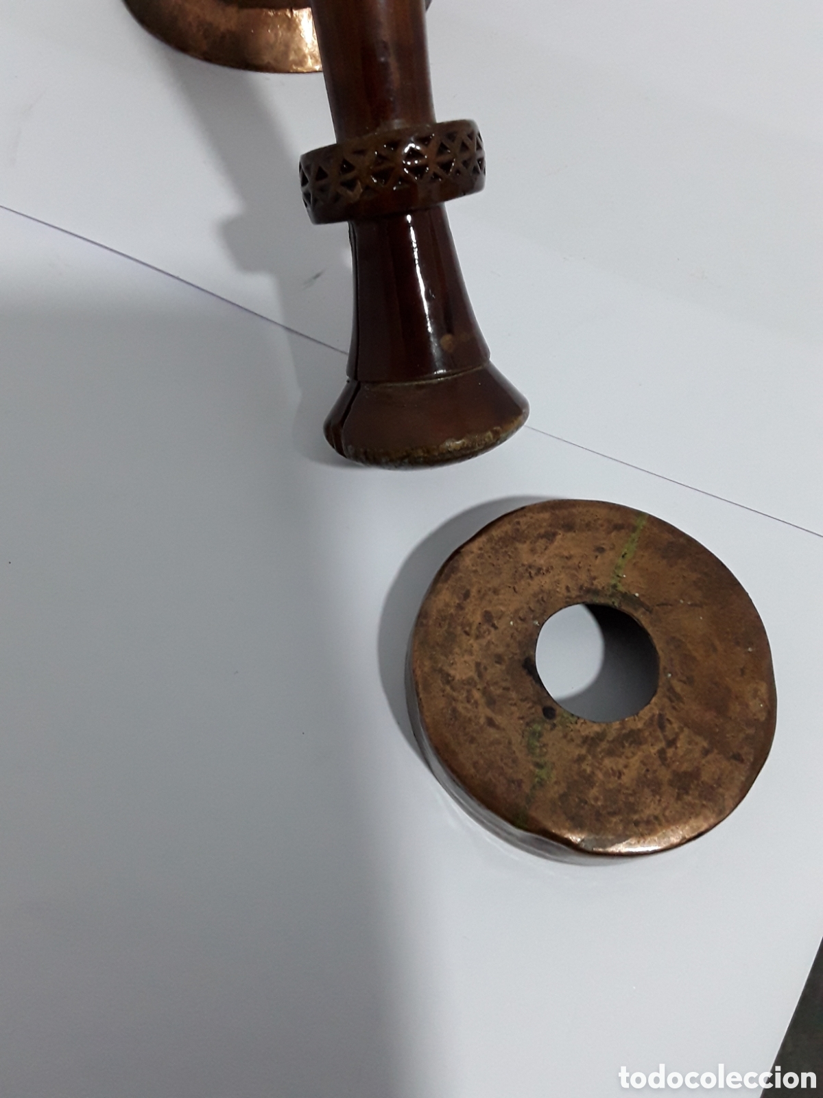 Antig&uuml;edades: Chocolatera de cobre - Foto 4
