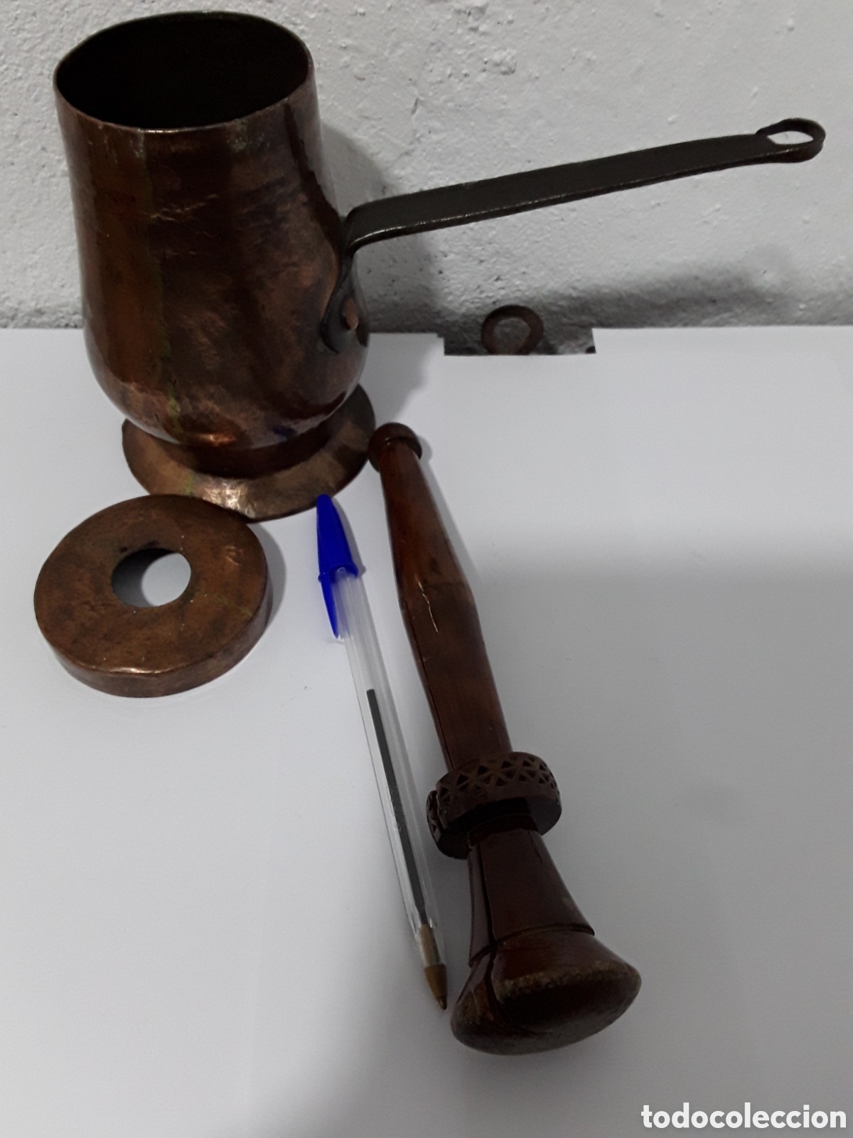 Antig&uuml;edades: Chocolatera de cobre - Foto 5