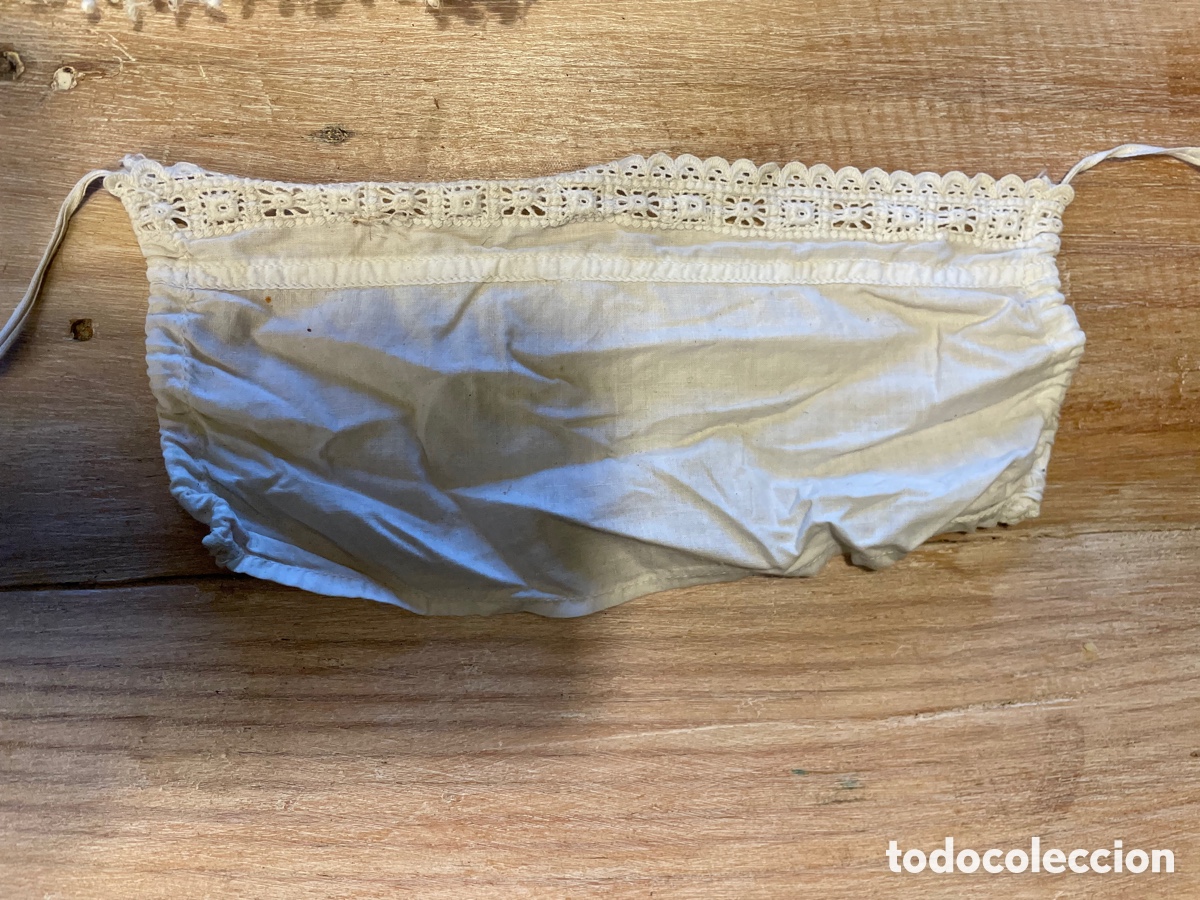 Antig&uuml;edades: Antiguos baberos de bebe de algod&oacute;n. Encaje, ganchillo, - Foto 5