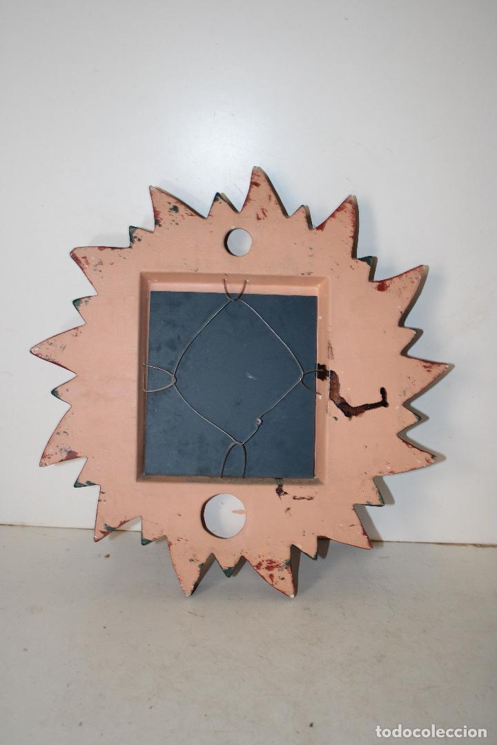Antig&uuml;edades: espejo sol luna en ceramica - Foto 3