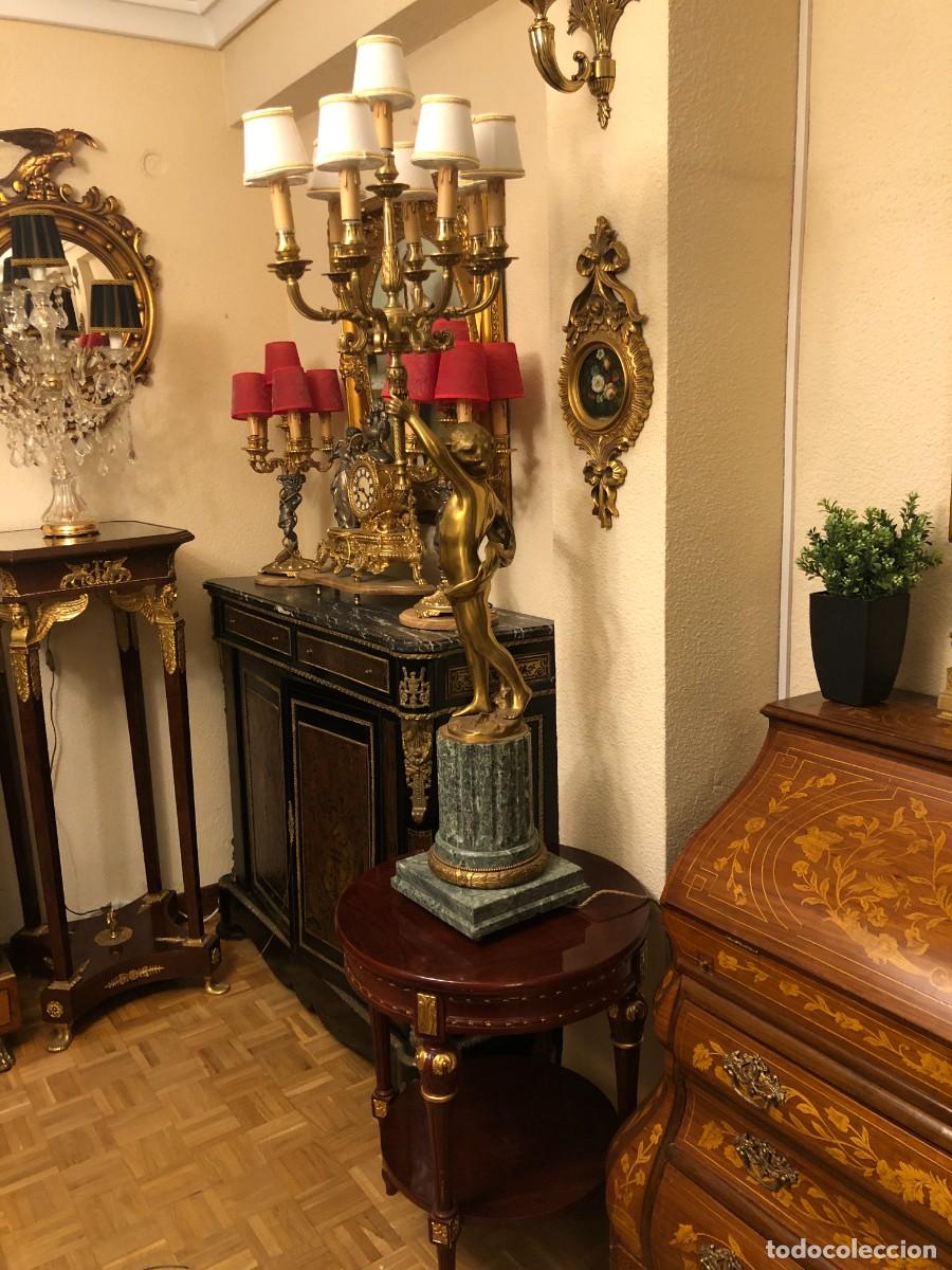 Antig&uuml;edades: Soberbio candelabro en bronce y m&aacute;rmol - Foto 3