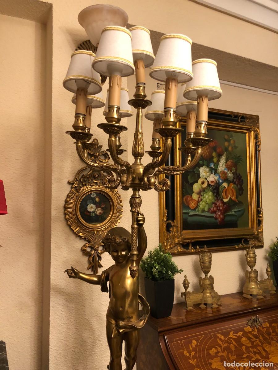 Antig&uuml;edades: Soberbio candelabro en bronce y m&aacute;rmol - Foto 6