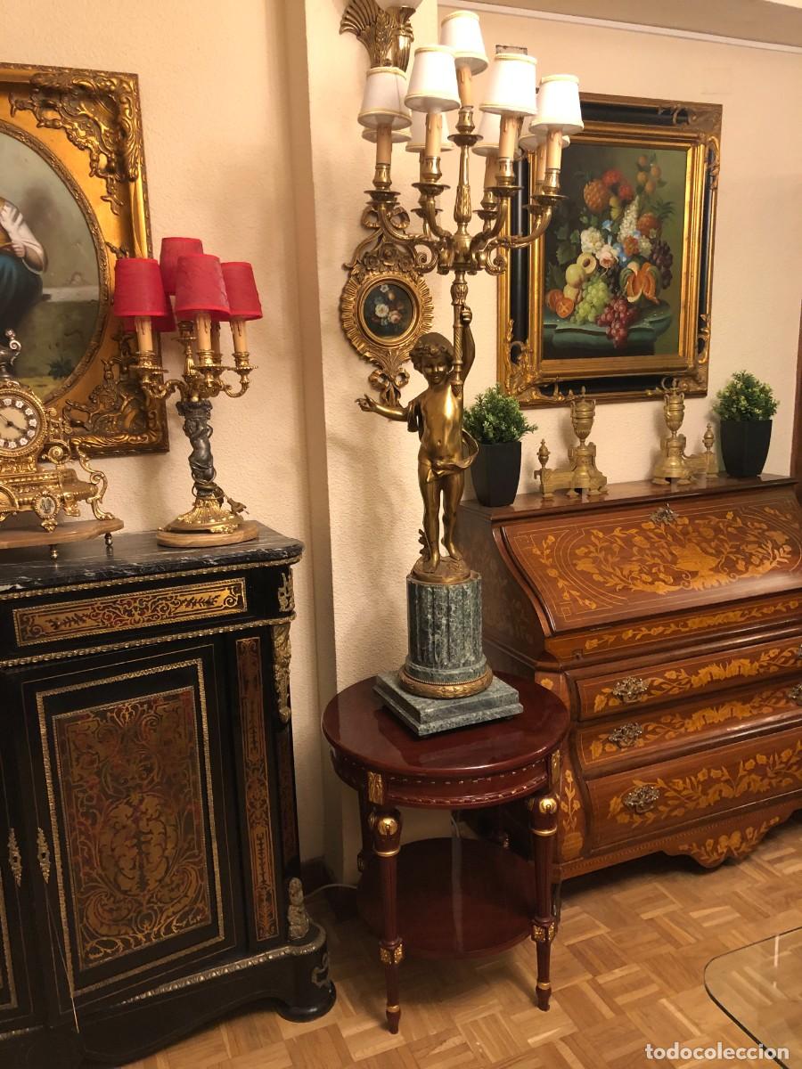 Antig&uuml;edades: Soberbio candelabro en bronce y m&aacute;rmol - Foto 2