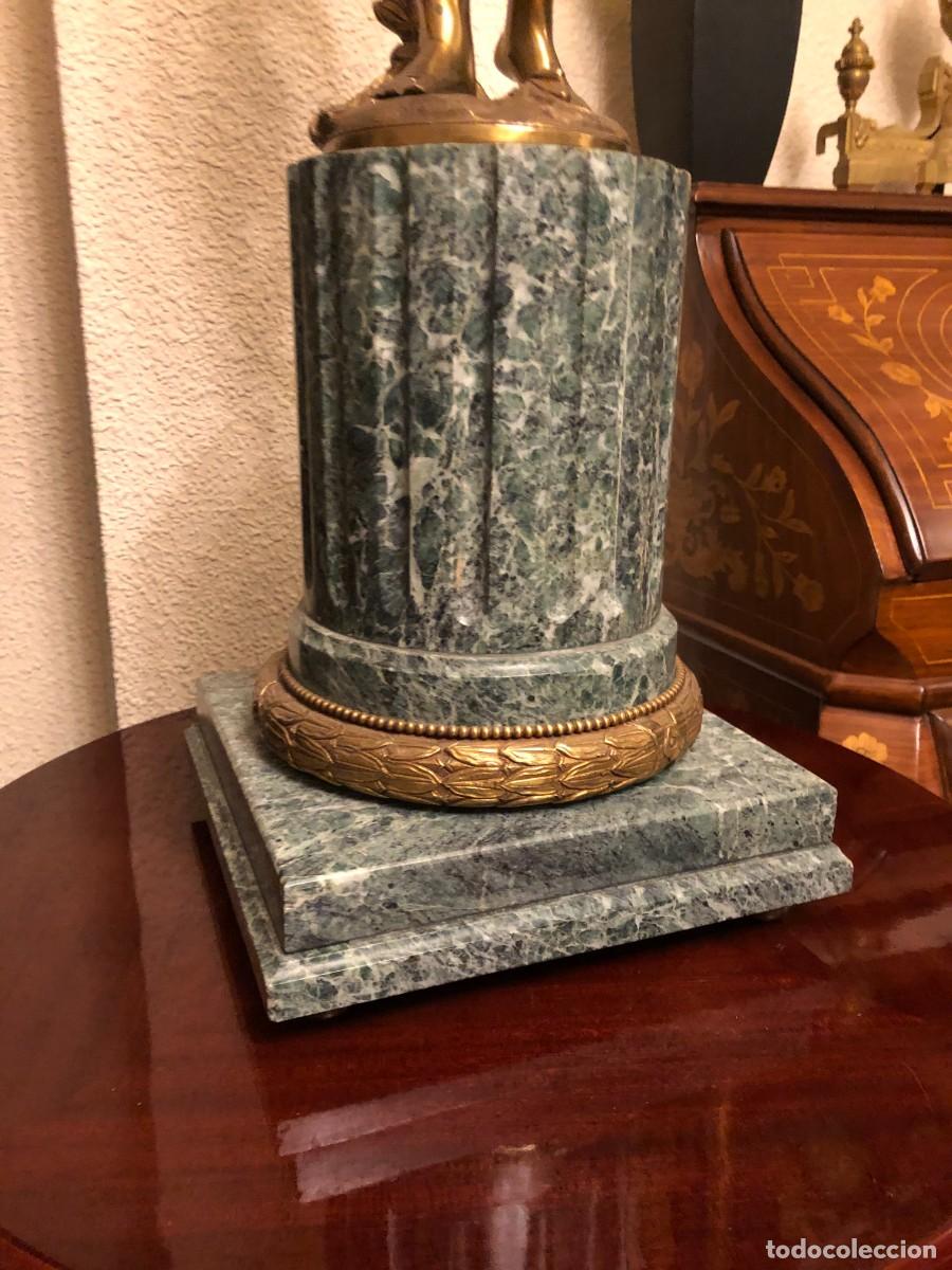 Antig&uuml;edades: Soberbio candelabro en bronce y m&aacute;rmol - Foto 14