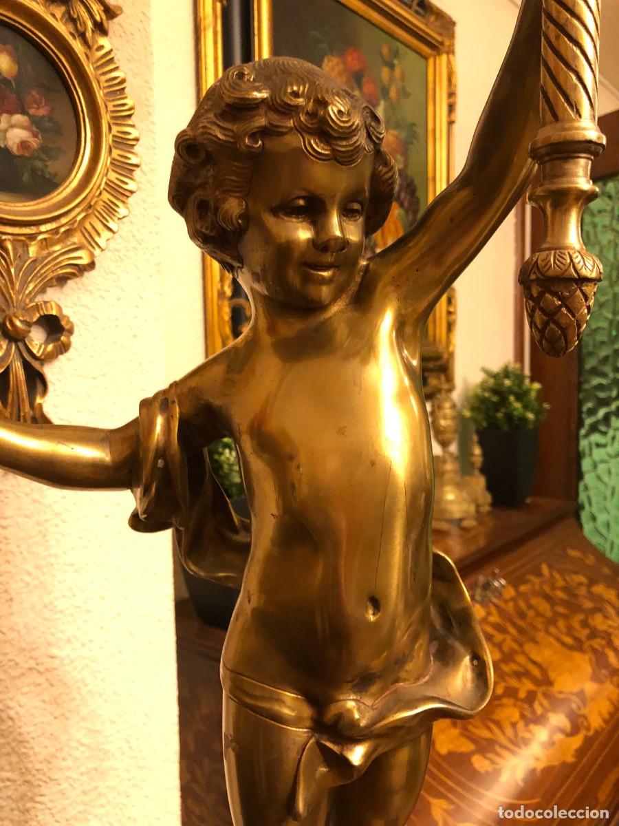 Antig&uuml;edades: Soberbio candelabro en bronce y m&aacute;rmol - Foto 10