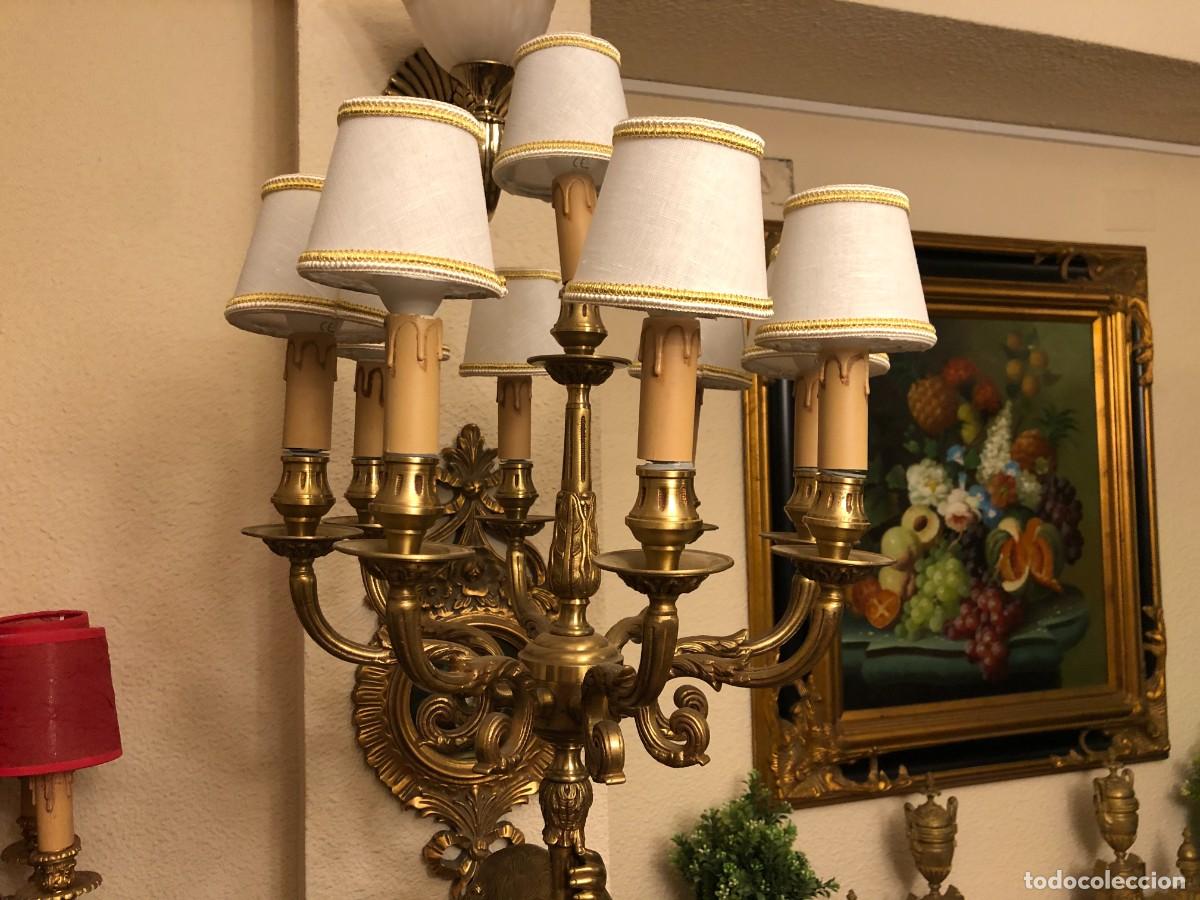 Antig&uuml;edades: Soberbio candelabro en bronce y m&aacute;rmol - Foto 7