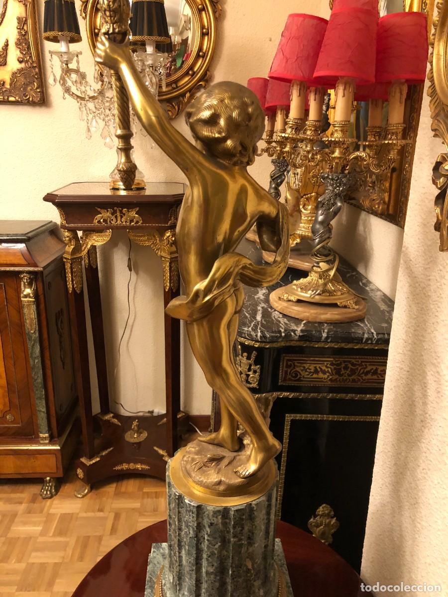 Antig&uuml;edades: Soberbio candelabro en bronce y m&aacute;rmol - Foto 12