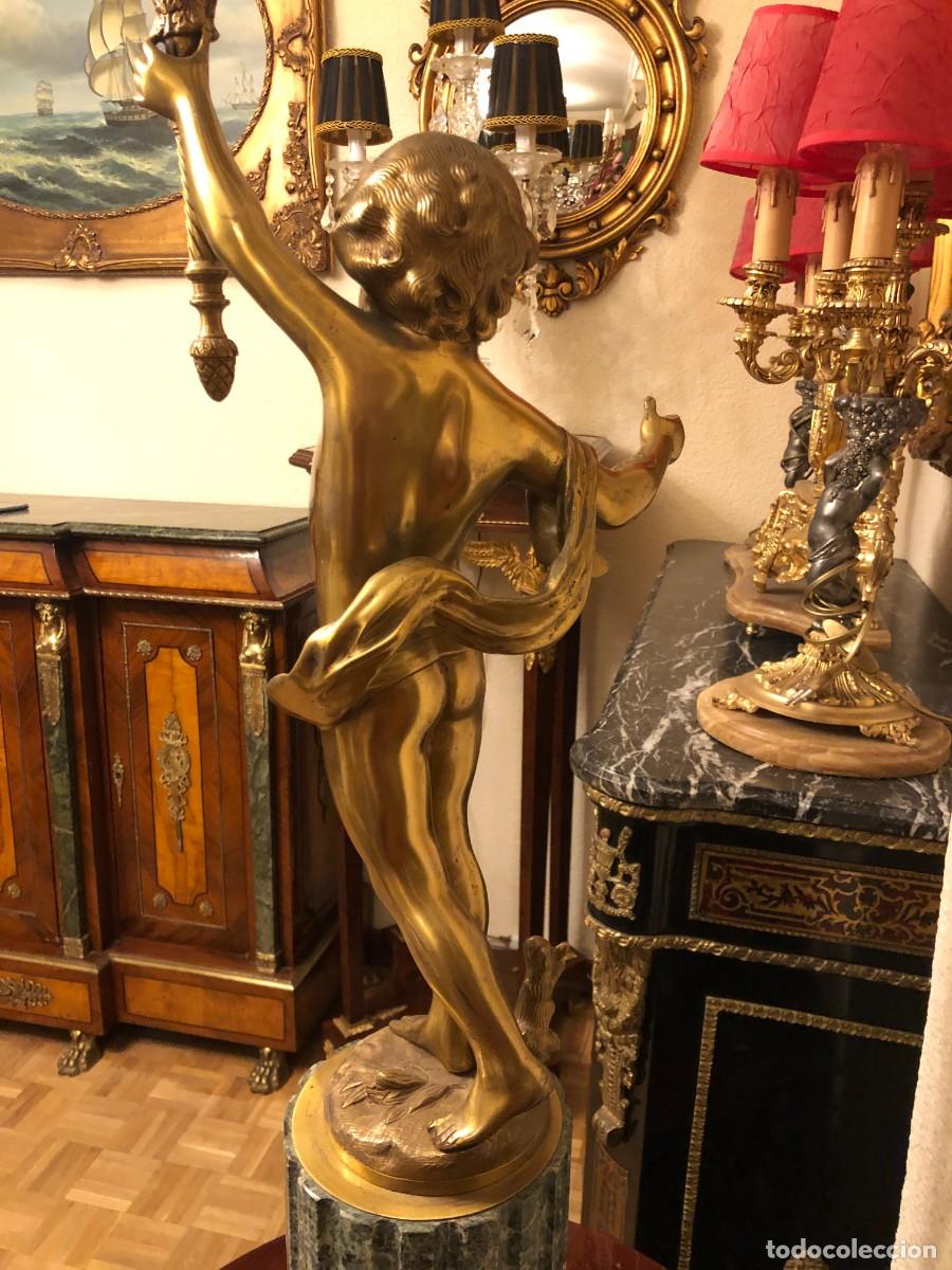 Antig&uuml;edades: Soberbio candelabro en bronce y m&aacute;rmol - Foto 13
