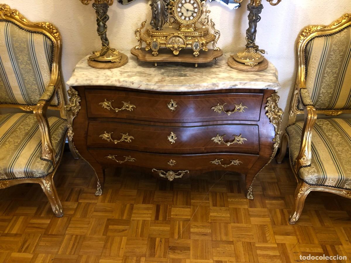 Antig&uuml;edades: Consola Isabelina en madera y bronce - Foto 4