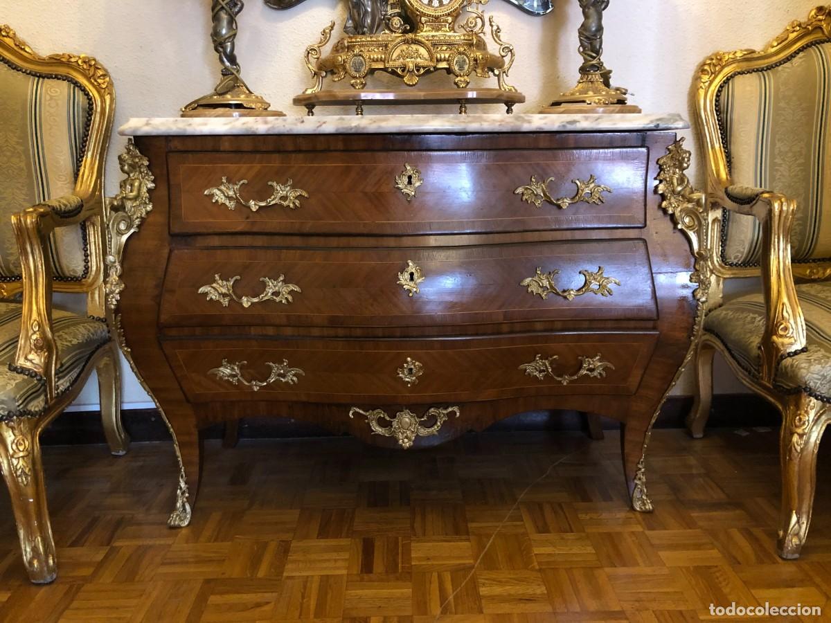 Antig&uuml;edades: Consola Isabelina en madera y bronce - Foto 5