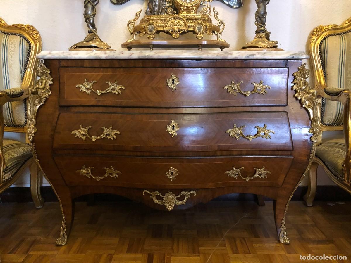Antig&uuml;edades: Consola Isabelina en madera y bronce - Foto 6