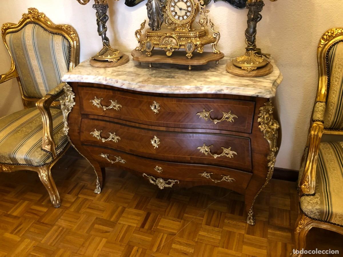 Antig&uuml;edades: Consola Isabelina en madera y bronce - Foto 9
