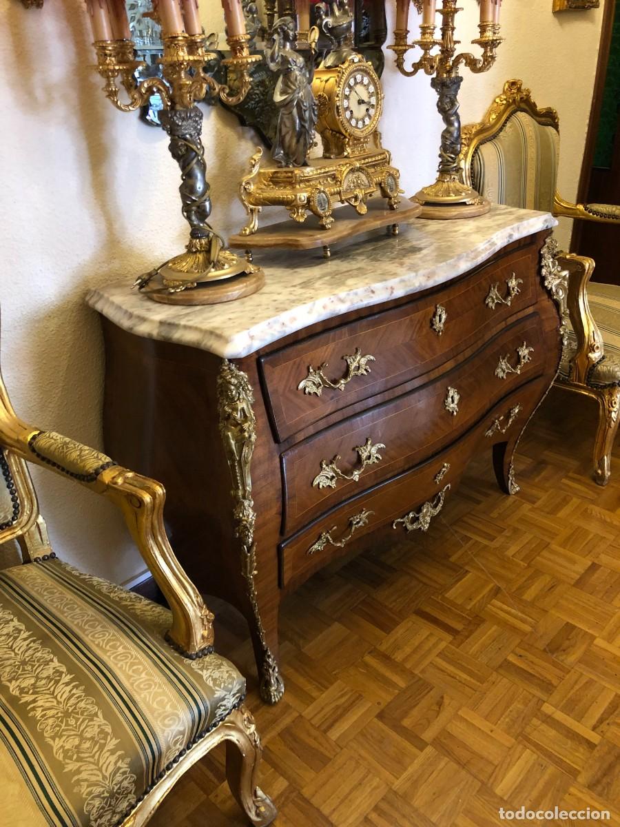 Antig&uuml;edades: Consola Isabelina en madera y bronce - Foto 10