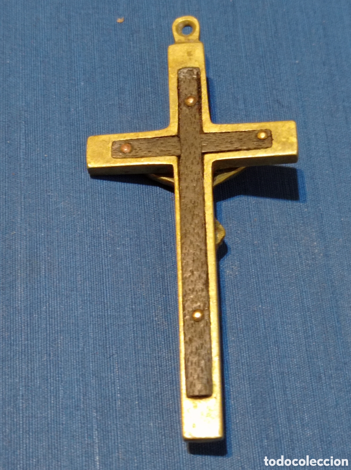 Antig&uuml;edades: CRUCIFIJO DE BRONCE Y EBANO - Foto 2