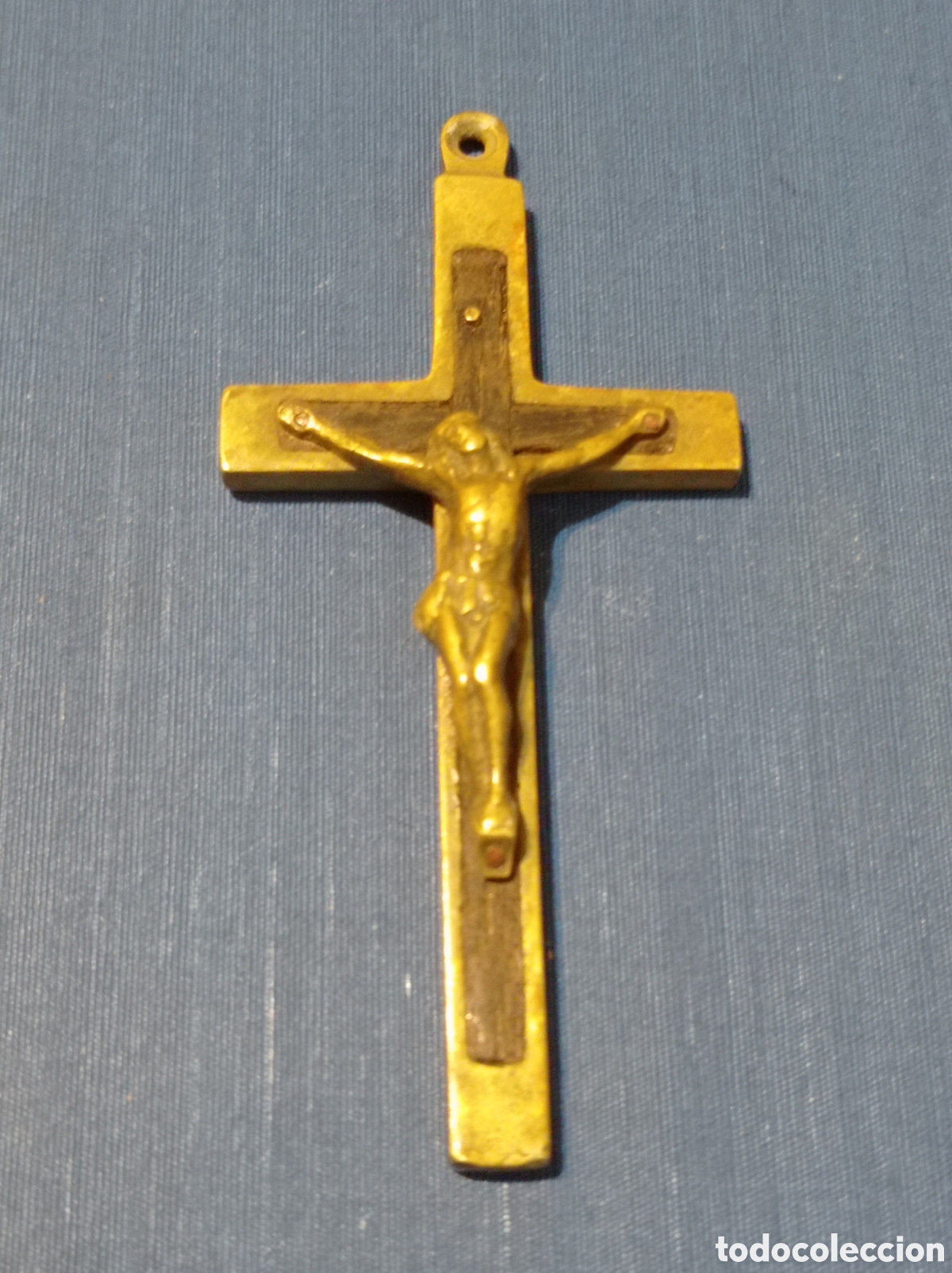 Antig&uuml;edades: CRUCIFIJO DE BRONCE Y EBANO - Foto 1