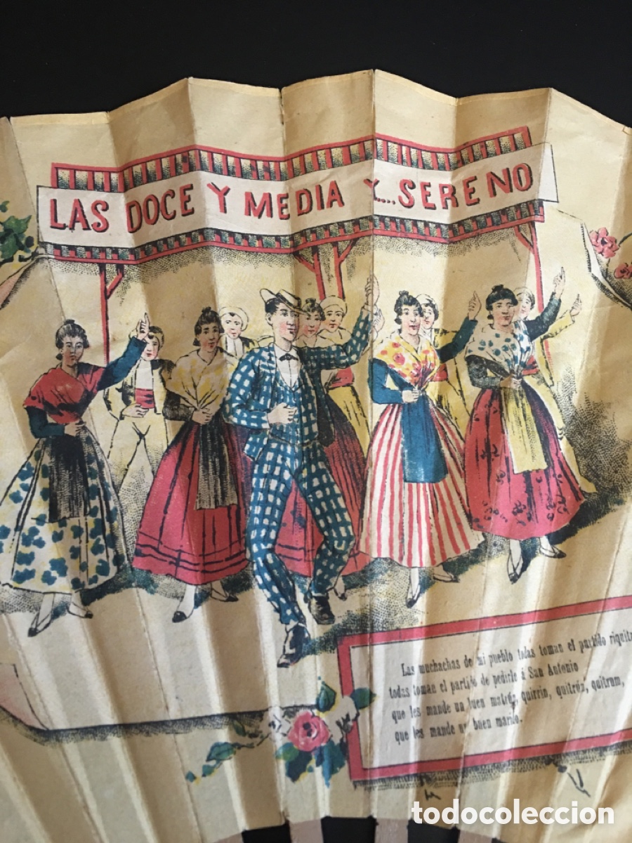 Antig&uuml;edades: Abanico antiguo litografiado - Foto 4