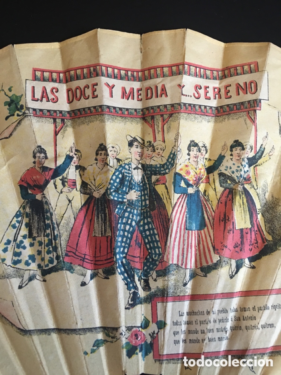Antig&uuml;edades: Abanico antiguo litografiado - Foto 8
