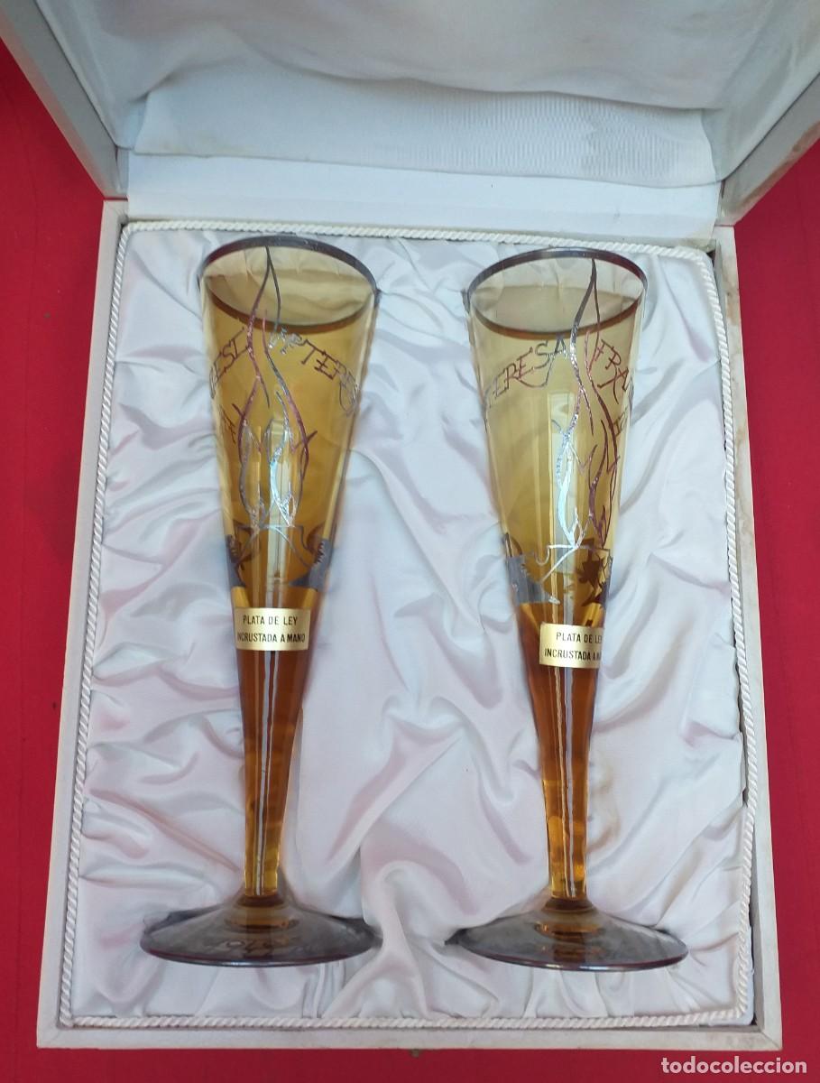 Antig&uuml;edades: PAREJA DE COPAS DECORADAS EN PLATA DE LEY - Foto 13