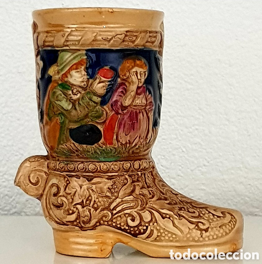 Antig&uuml;edades: Bota Cer&aacute;mica Decorada - Foto 2