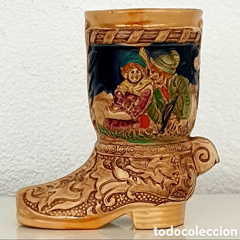 Antig&uuml;edades: Bota Cer&aacute;mica Decorada - Foto 1
