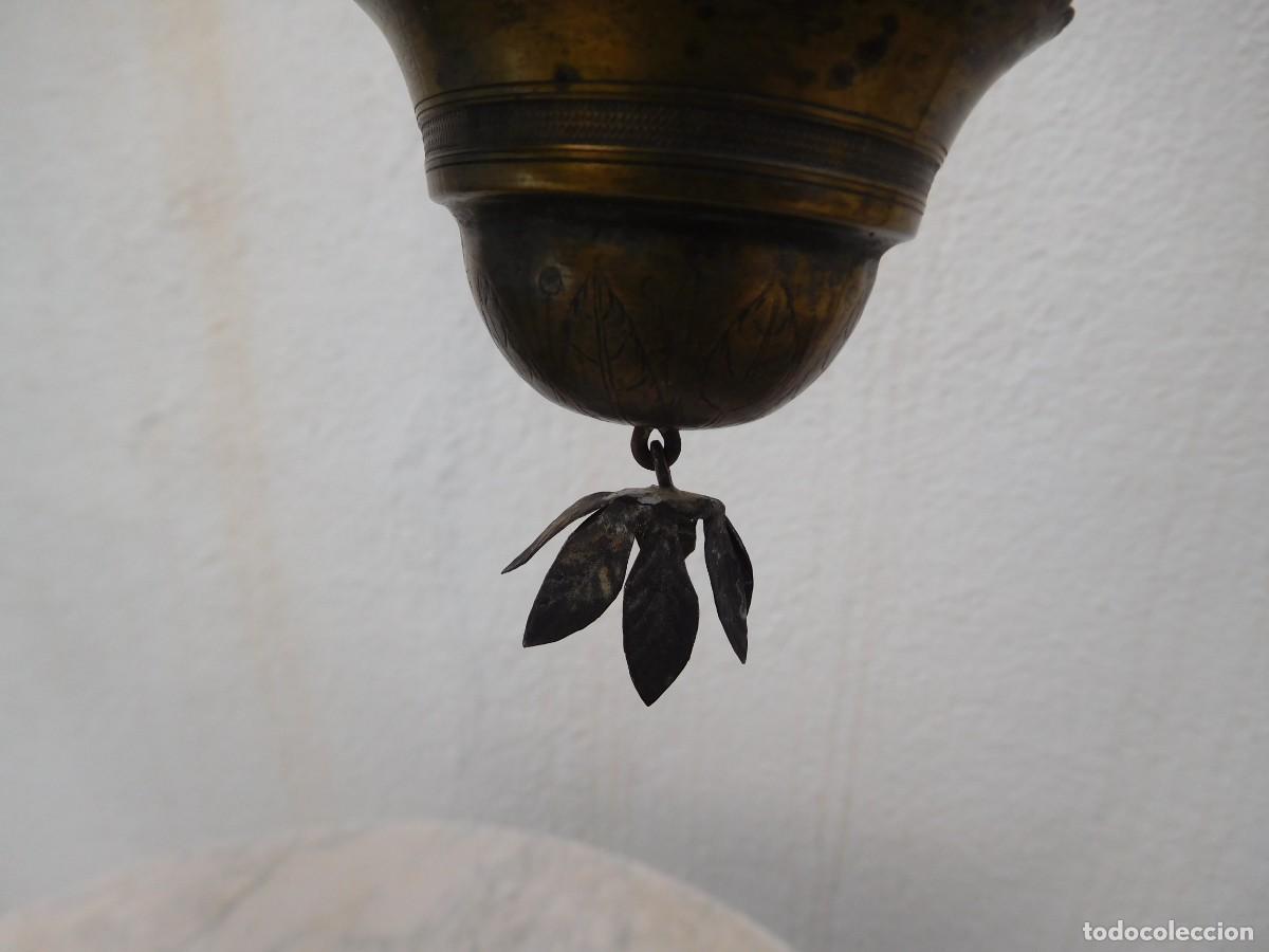 Antig&uuml;edades: Benditera de bronce virgen siglo XIX - Foto 6