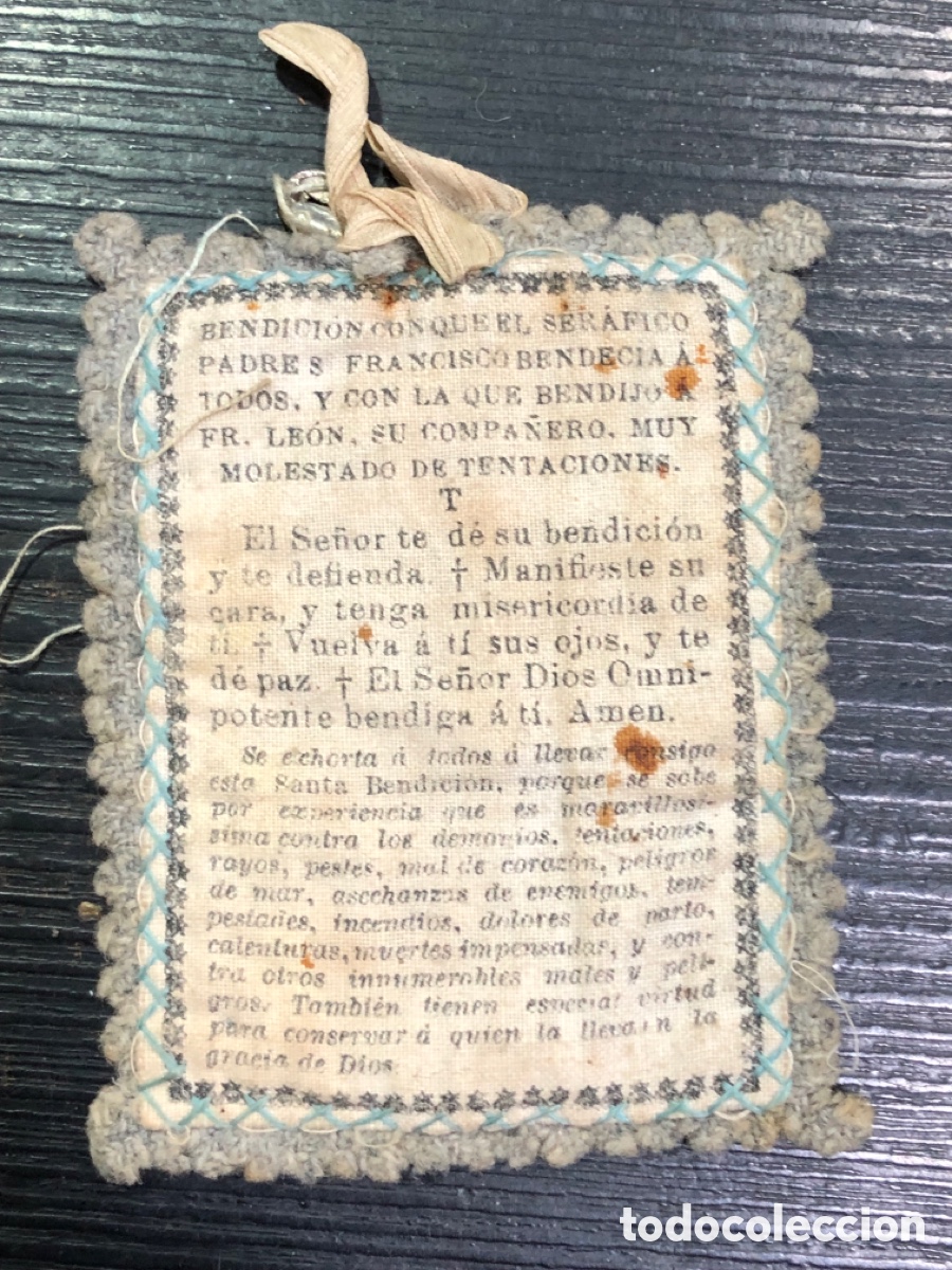 Antig&uuml;edades: Antiguo escapulario Francisco de As&iacute;s (L60) - Foto 2