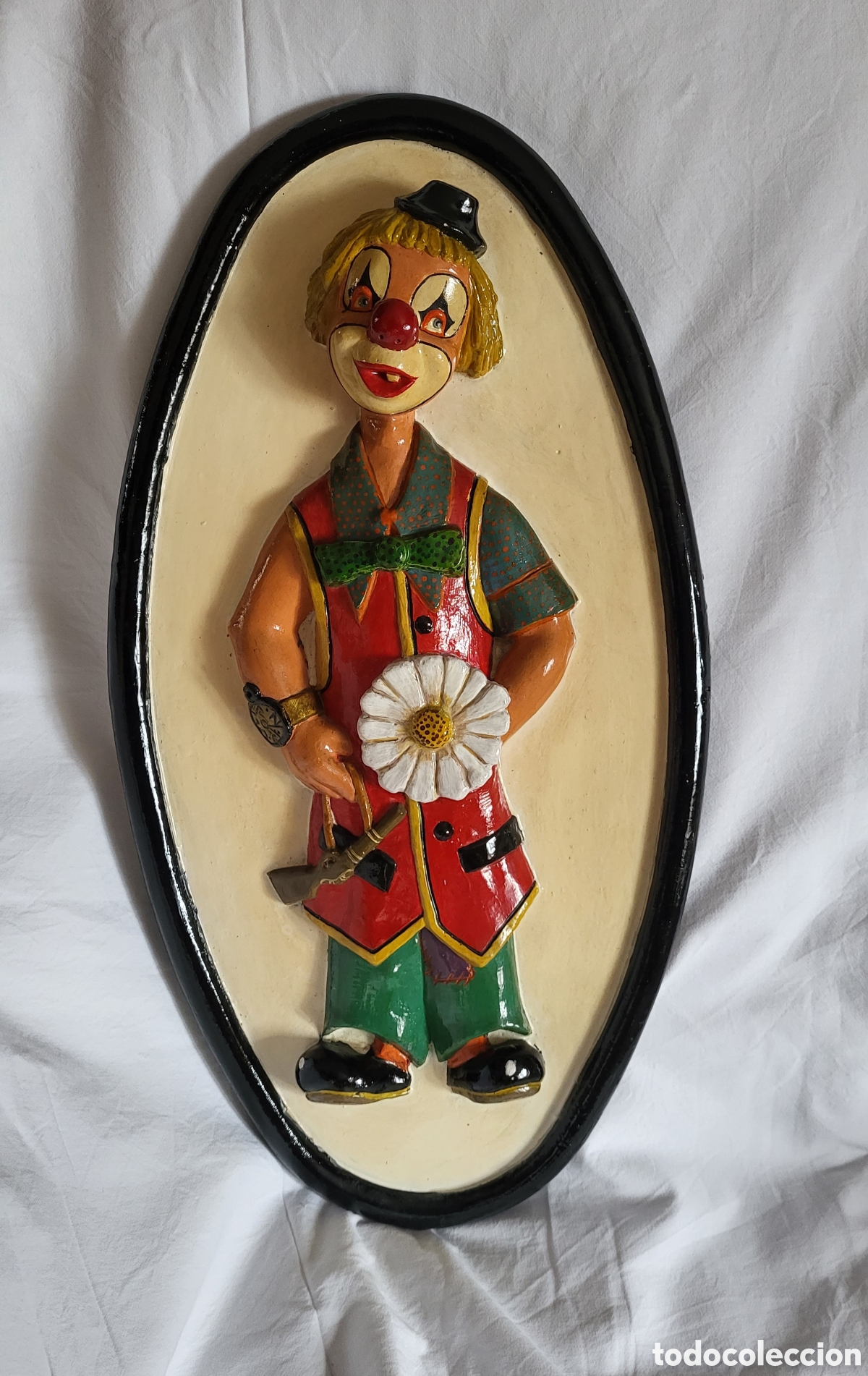 Antig&uuml;edades: Payaso de escayola para pared - Foto 1