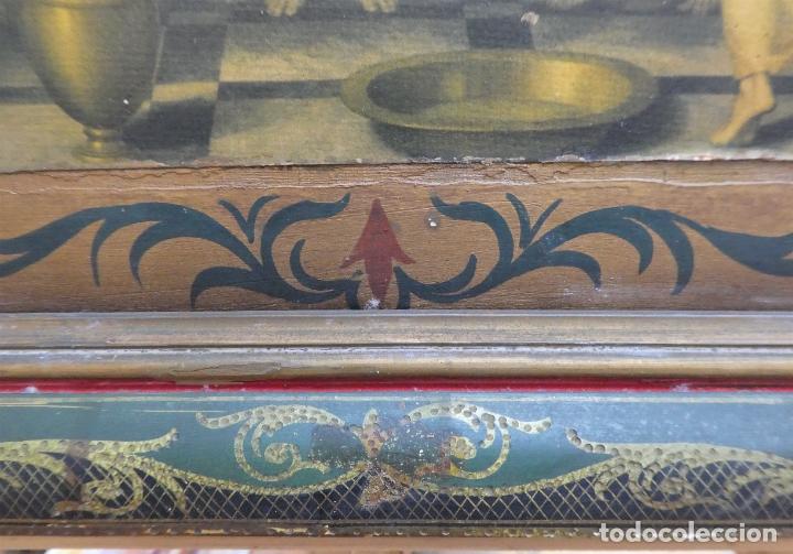 Antig&uuml;edades: Bonito marco decorado a mano - Foto 5