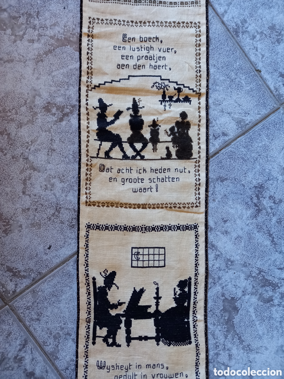 Antig&uuml;edades: NI IDEA A IDENTIFICAR ,TELA CON DIBUJOS - Foto 5